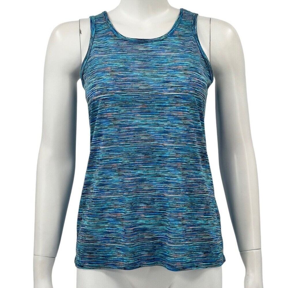 Ideology Top Womens XS Cutout Back Tank‎ Blue Activewear Workout Gym Fitness